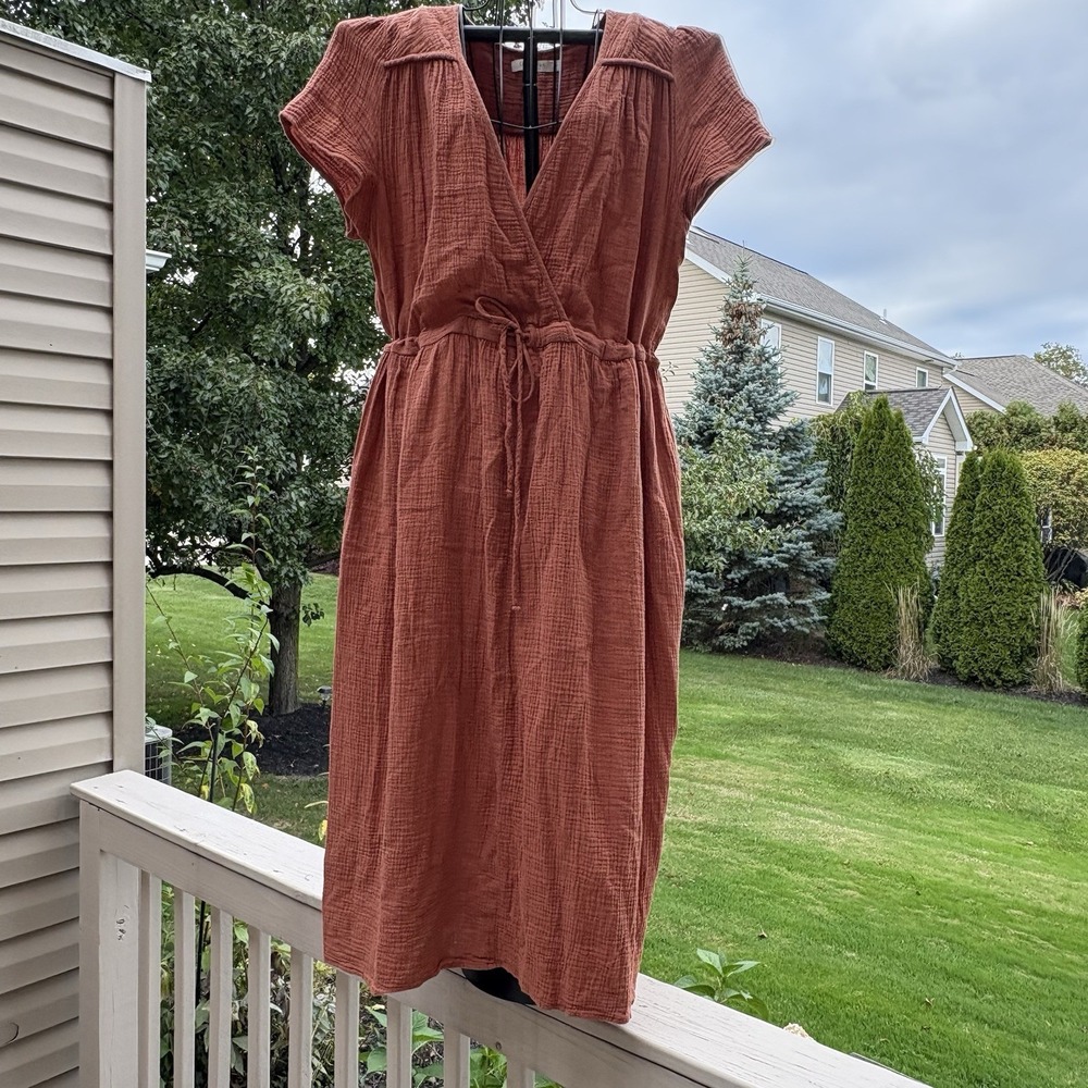 Christy Dawn Organic Cotton Gauze dress in Terracotta size 2X